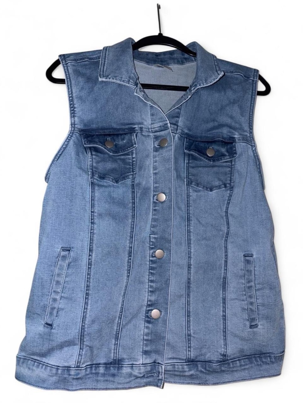 Denim Sleeveless Jean Jacket Vest - Blue